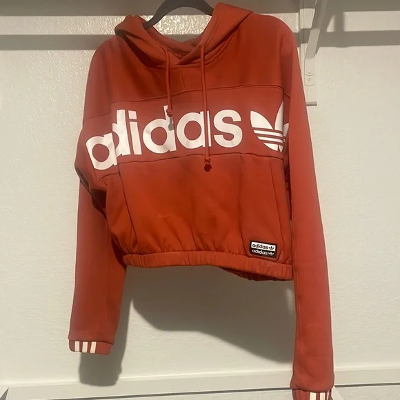 adidas Tops Rust Orange Cropped Hoodie Super Cute Poshmark